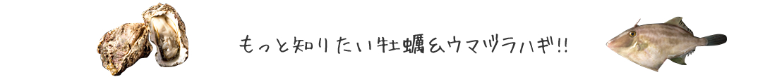 もっと知りたい牡蠣&ウマヅラハギ
