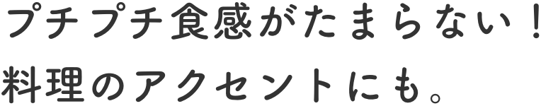 プチプチ食感がたまらない！料理のアクセントにも。