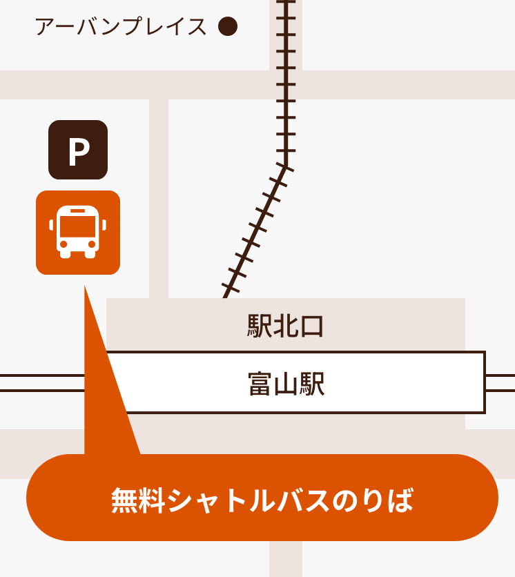 無料シャトルバスのりば案内図